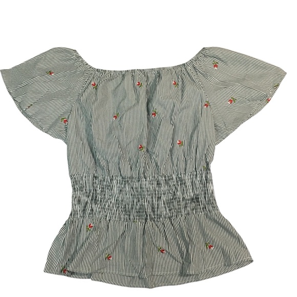 Roommates Striped Floral Lace Up Top Blouse - Women’s 1X NWT - Picture 13 of 15